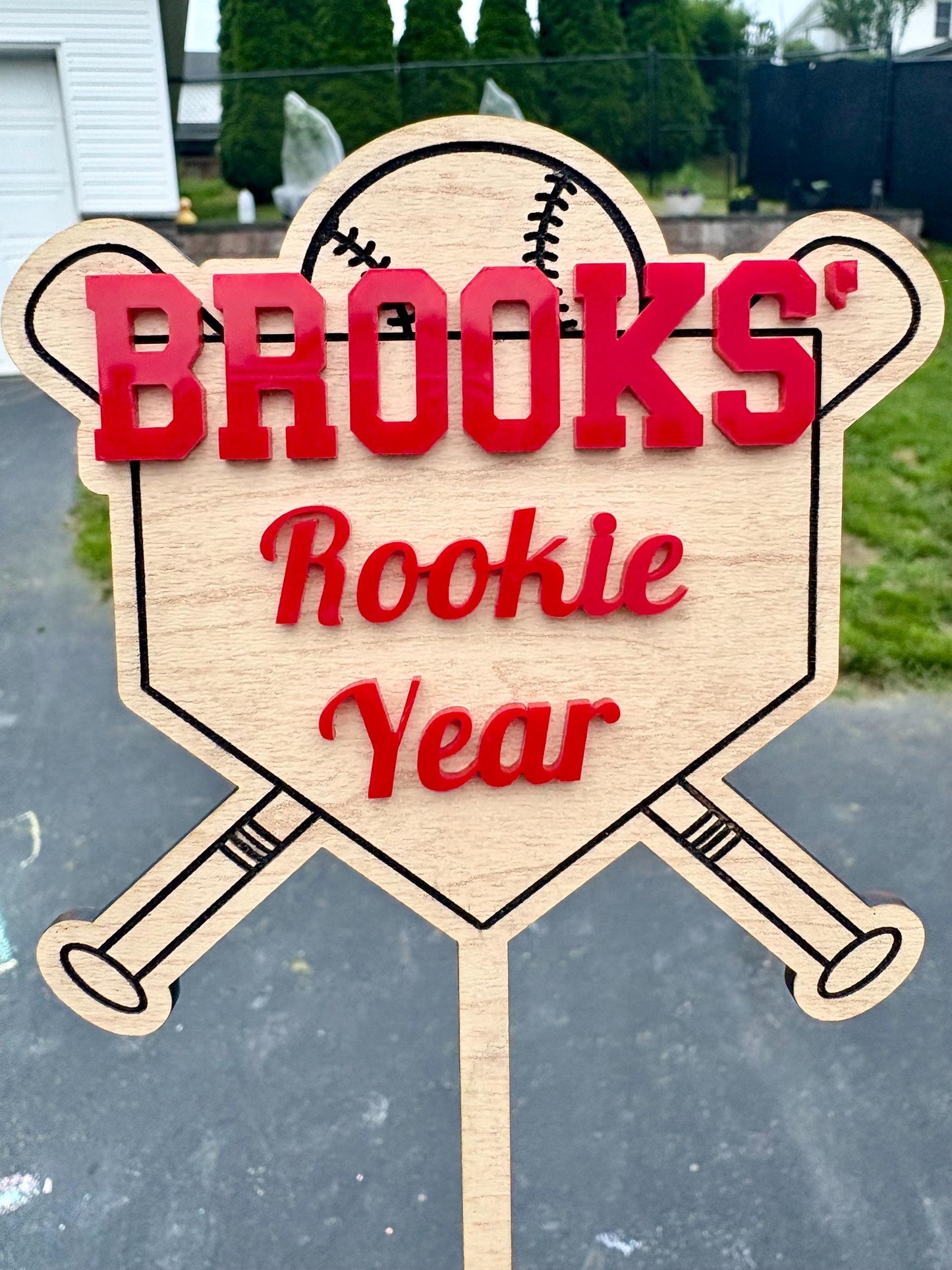 Personalized Baseball Cake Topper: Rookie of the Year, First Birthday