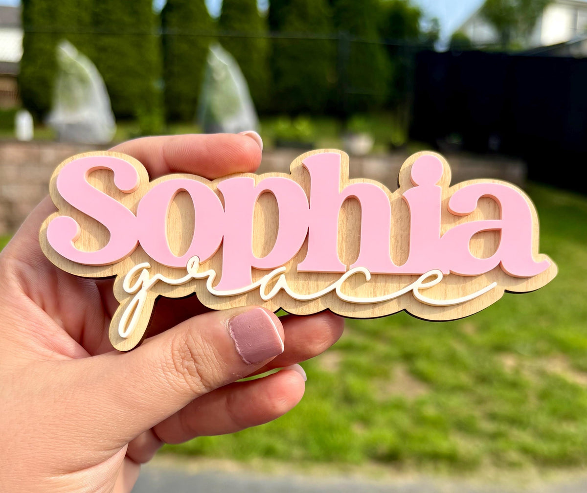 Personalized Baby Name Sign: Maple Wood Newborn Photo Prop