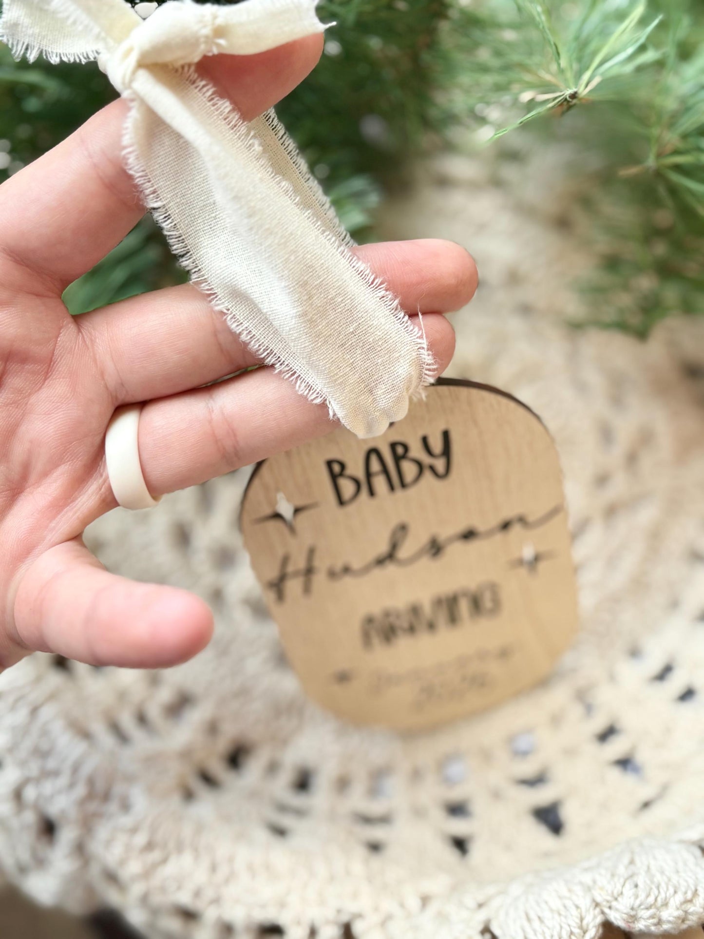 Baby on the Way Christmas Ornament: Birth Announcement Keepsake