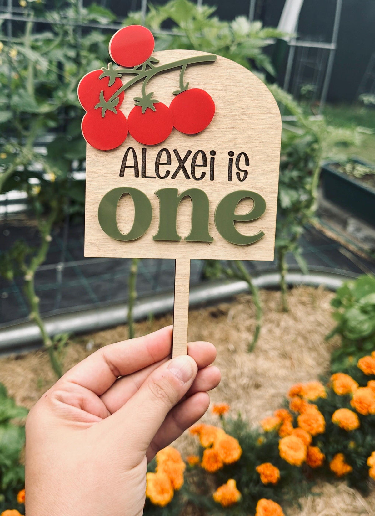 Tomato Birthday Cake Topper: Cherry Tomato Celebration Decor