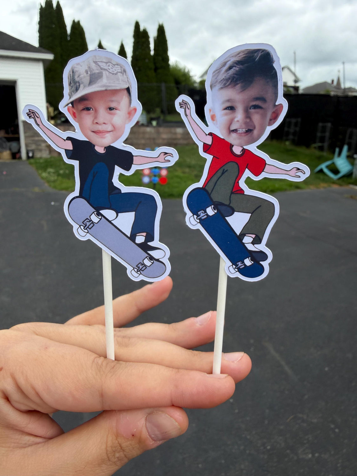 Skateboard Themed Face Cupcake Toppers for Birthdays, Bachelor Parties, Showers and More