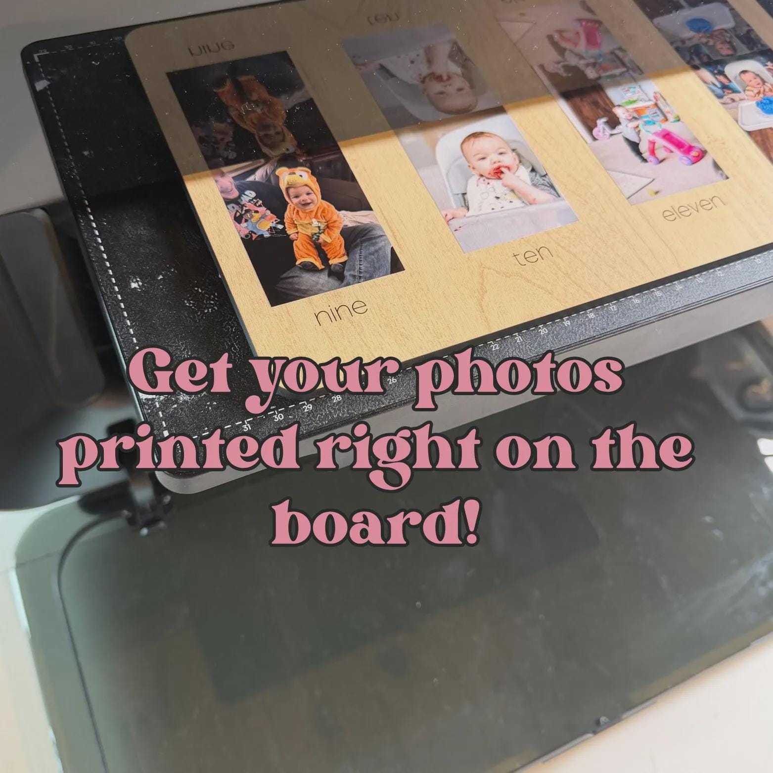 First Year Down Photo Board: Football Theme, Wooden Picture Display