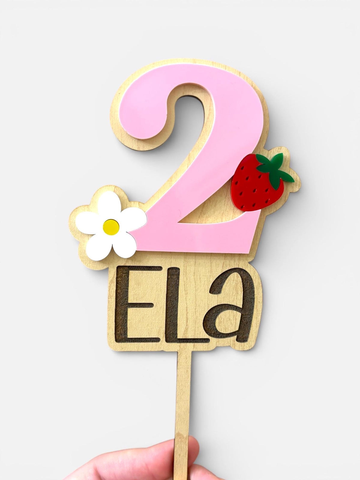 Berry First Birthday Cake Topper: Personalized Strawberry Party Decor
