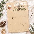 First Year Down Photo Board: Football Theme, Wooden Picture Display