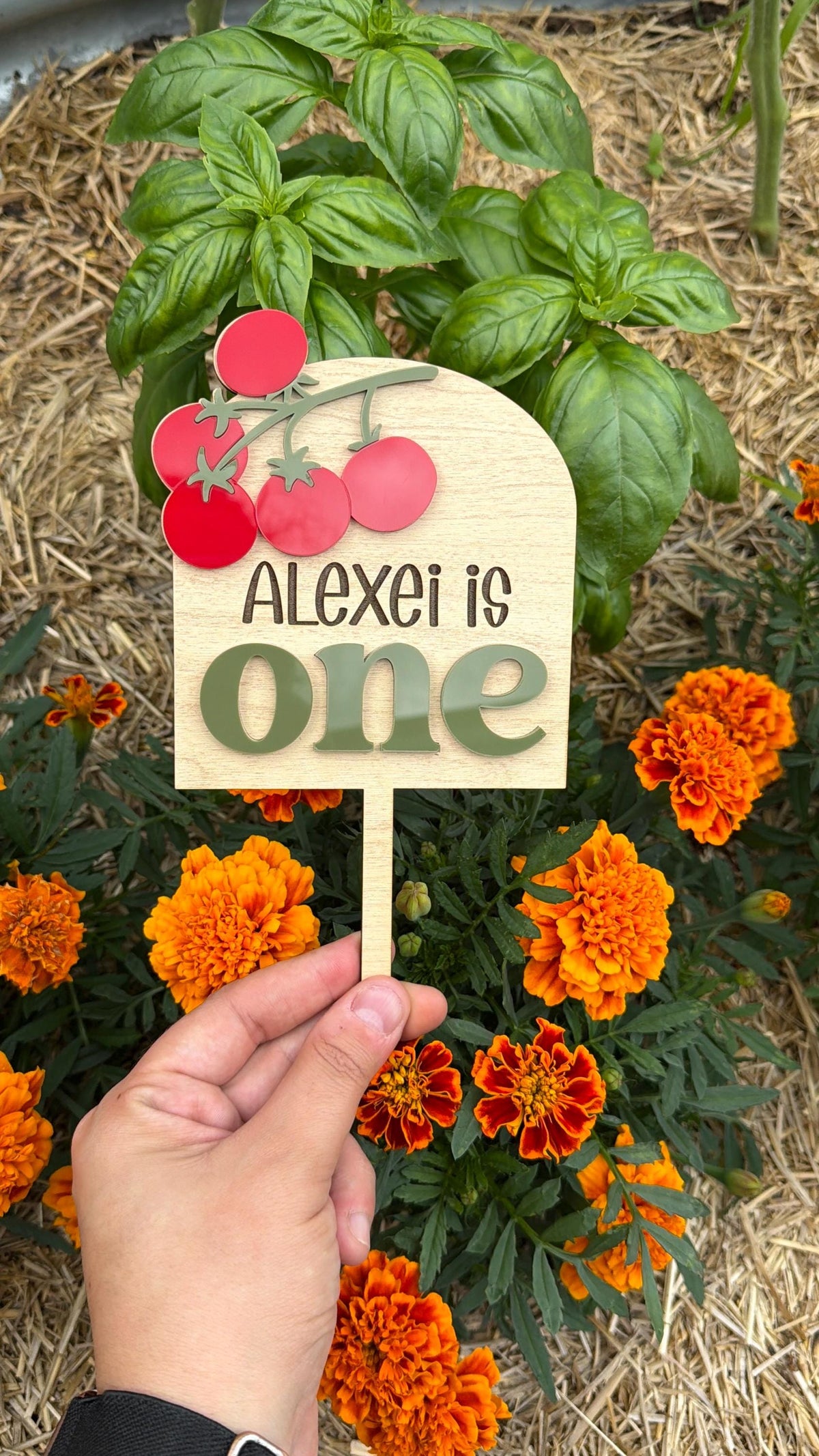 Tomato Birthday Cake Topper: Cherry Tomato Celebration Decor