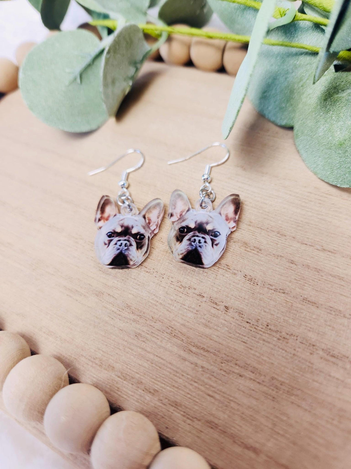 Pet Dangle Earrings Made with your Pet Photo-Pet Parent Gift, Options for Sensitive Ears