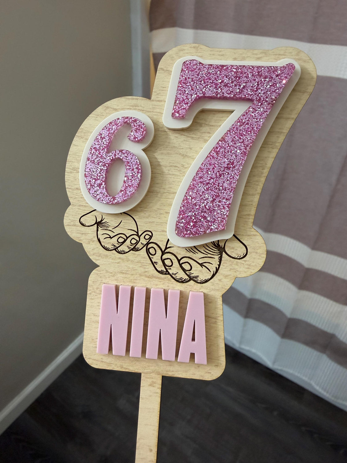 67 Cake Topper: Personalized Birthday Decor