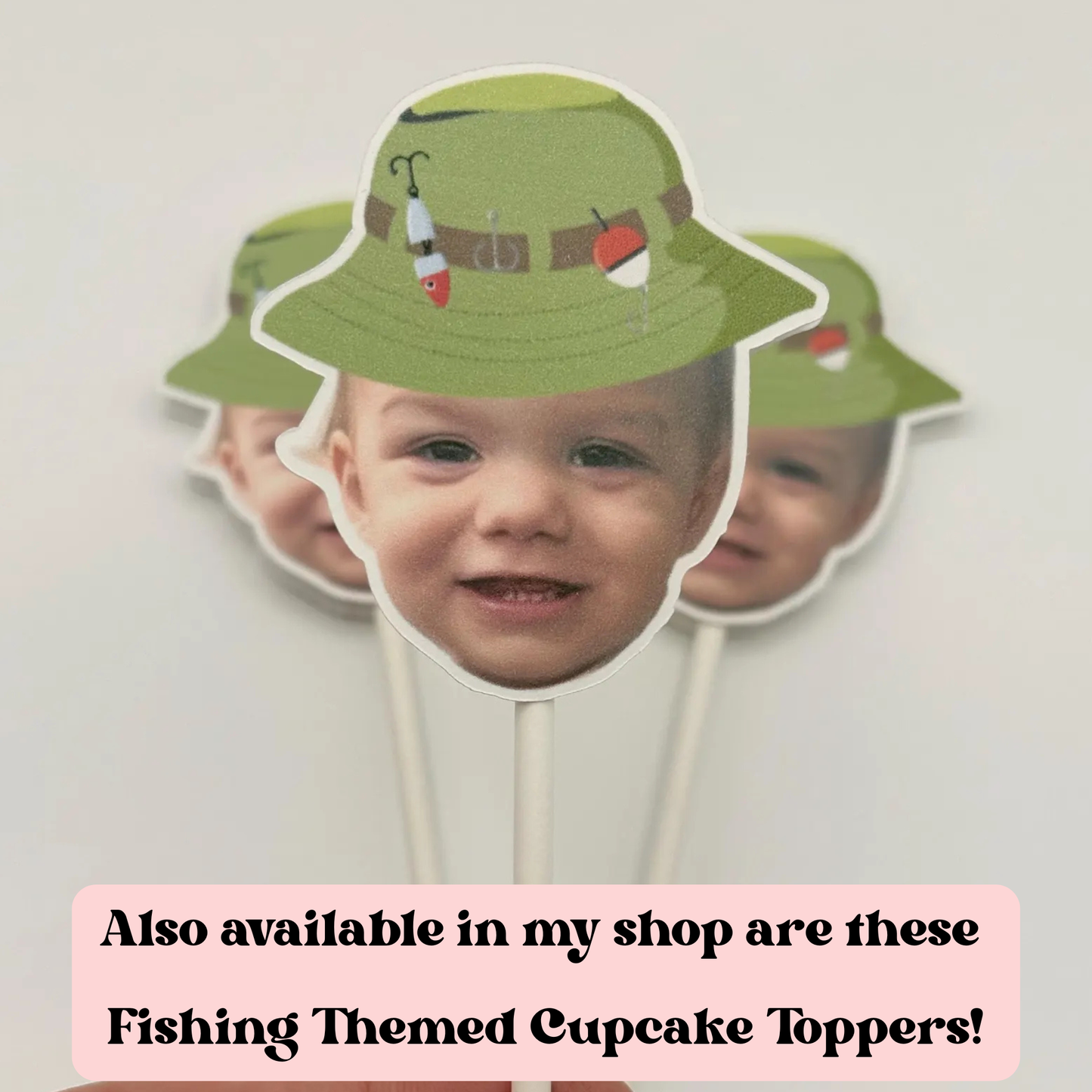 Fishing Birthday Cake Topper: Personalized First Birthday Decor