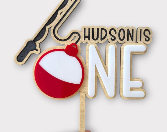 Fishing Birthday Cake Topper: Personalized First Birthday Decor