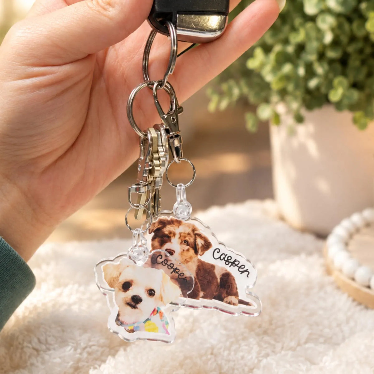 Pet Photo Keychain, Memorial Gift for Pet Parents