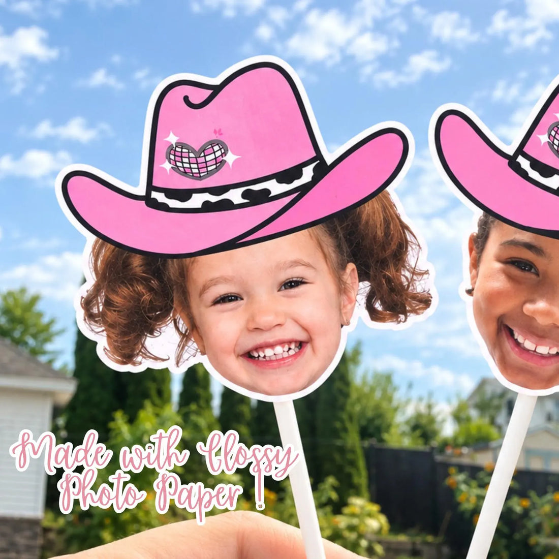 Disco Rodeo Cupcake Toppers, Custom Child Face Cowboy Hat Birthday Party, Cowgirl Cake Decorations