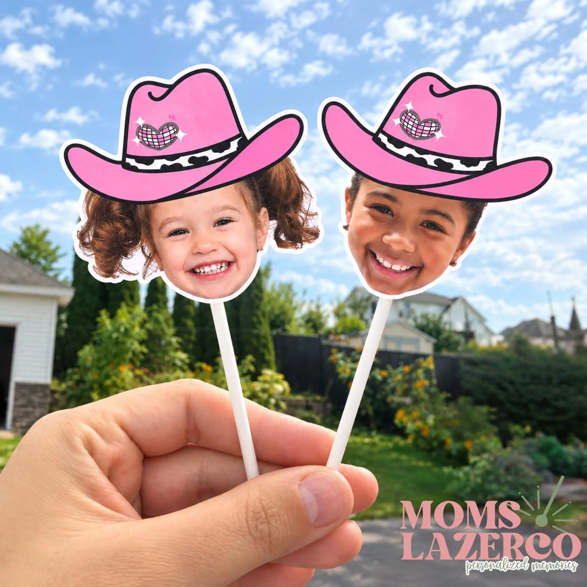 Disco Rodeo Cupcake Toppers, Custom Child Face Cowboy Hat Birthday Party, Cowgirl Cake Decorations