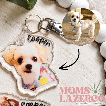 Pet Photo Keychain, Memorial Gift for Pet Parents